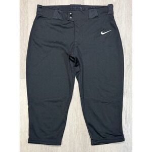 Nike Softball Vapor Pants Women's Size Medium Black Cropped Stretch AV6642-010
